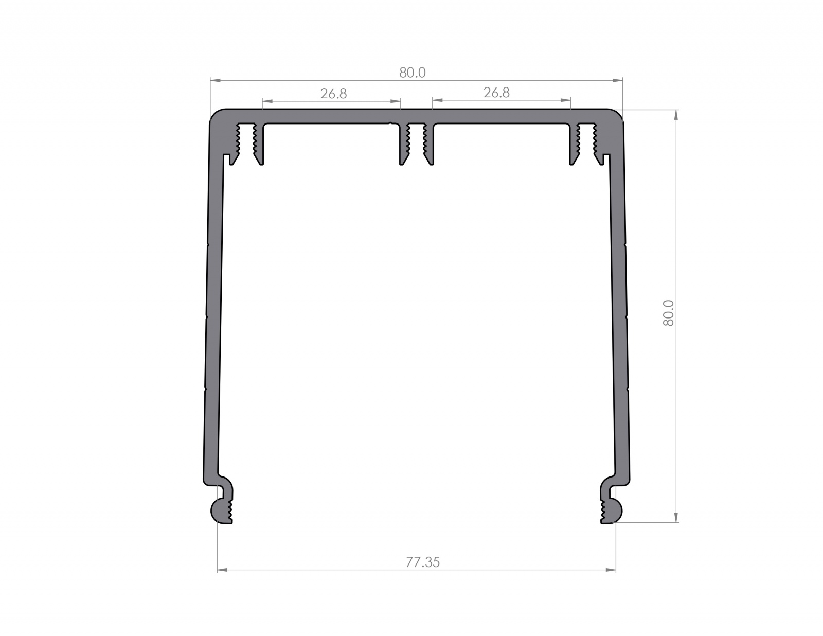 Cable duct profile 80x80